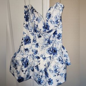 Fashion Nova Blue Floral Top
